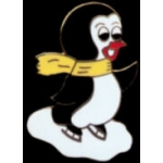 PENGUIN PIN ON SKATES ICE SKATING PIN